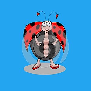 Fat bug vector illustration ladybug