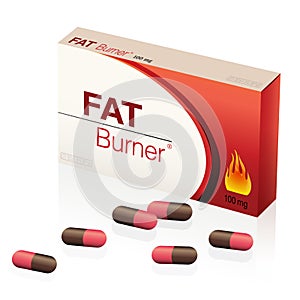 Fat Burner Tablets Box Pills Capsules