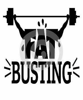 Fat busting with barbells weight lifting graphic