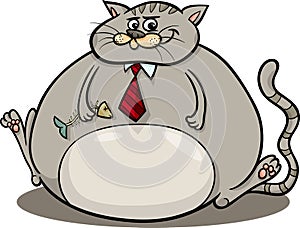 Fat cat saying cartoon illustration