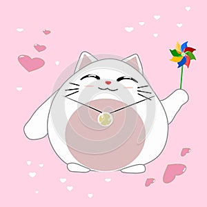 Fat cat vector