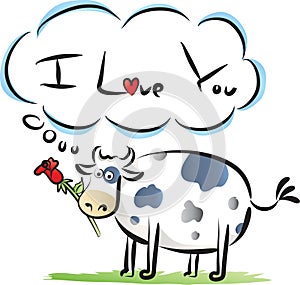 Fat cow say: i love you