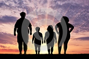 Fat family suffering from obesity photo