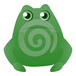 Fat frog icon, cartoon style