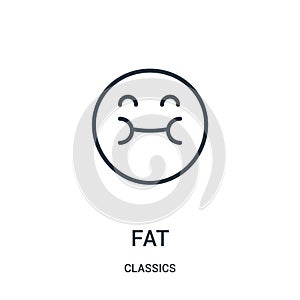 fat icon vector from classics collection. Thin line fat outline icon vector illustration. Linear symbol
