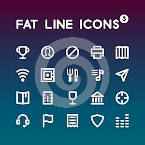 Fat Line Icons set 3