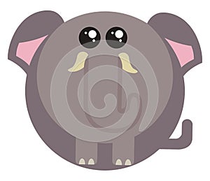 Fat little elephant, illustration, vector