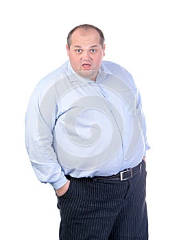 Fat Man in a Blue Shirt