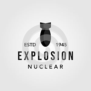Fat man boy nuclear bomb logo vector icon illustration