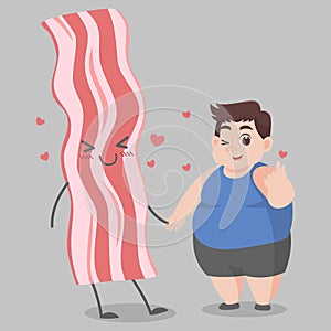 Fat Man love bacon,Ketogenic Diet weight loss