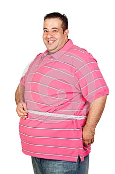 Fat man with a tape measure