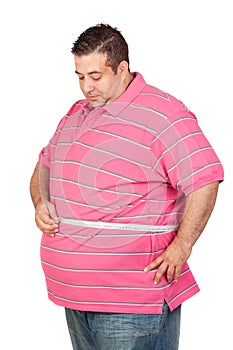 Hombre gordo cinta medidas 