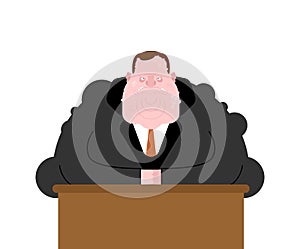 Fat nasty boss. Sweaty vile boss. vector illustration