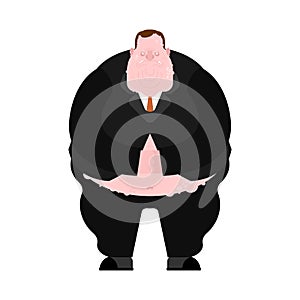 Fat nasty boss. Sweaty vile boss. vector illustration