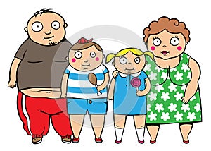 Fat overweight family