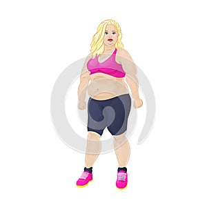 Fat overweight woman sport wear