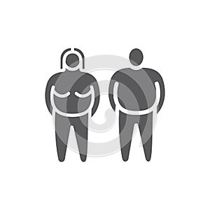 Fat people icon. Overweight sign. Vector illustration.