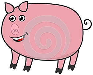 A fat pig, smiling