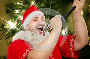 Fat Santa belting Jingle Bells photo