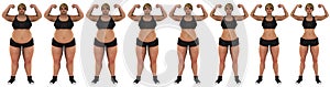 Fat to slim woman weight loss transformation front