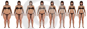 Fat to thin weight loss transformation of a white