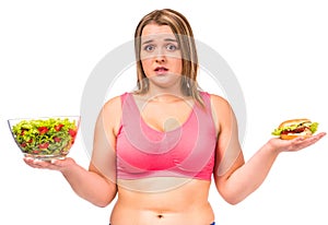 Fat woman dieting