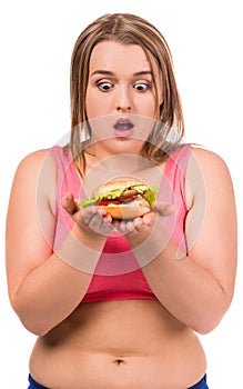 Fat woman dieting