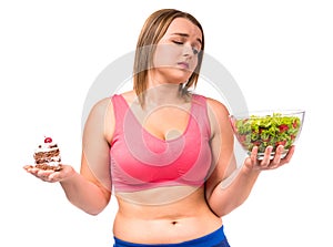 Fat woman dieting