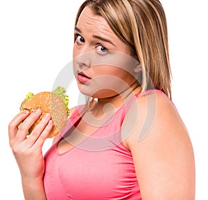 Fat woman dieting