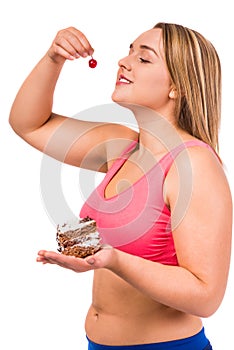 Fat woman dieting