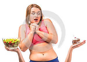 Fat woman dieting