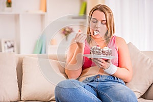 Fat woman dieting img