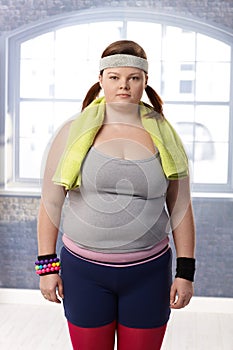 Fat woman in sportswear