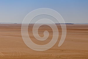 Fata Morgana mirage on the horizon of Sahara photo