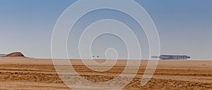Fata Morgana mirage on the horizon of Sahara photo