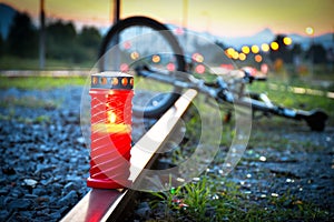Fatal bicyclist and train crash accident