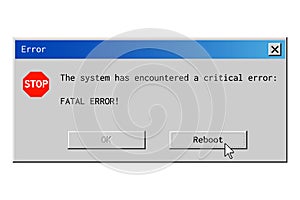 Fatal error dialog box.