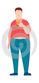 Fatboy with burger vector illustration