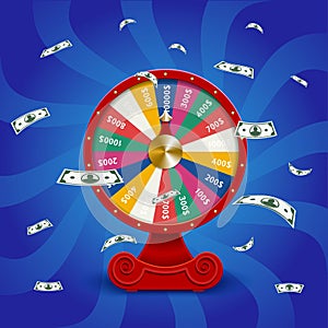 Fate wheel, 3D roulette illustration.