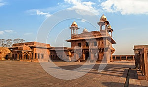 Fatehpur Sikri red sandstone medieval architecture building at Agra India