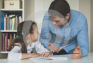 Father argues with his daughter.