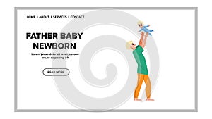 father baby newborn vector