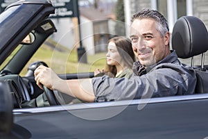 Father On Car Journey With Teenage daughter