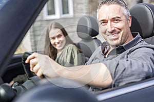 Father On Car Journey With Teenage daughter