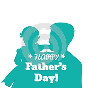 Father Carrying Daughter On His hands. Father`s Day hand drawn illustration isolated on white. Family, Parent, Offspring, Love