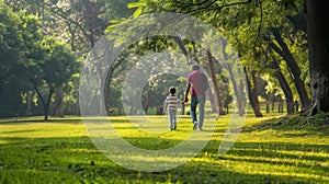 Father and Child in Park.AI generated image