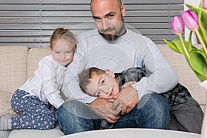 Father and children portrait