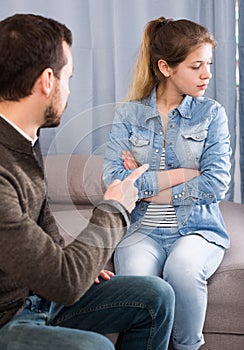 Father and daughter arguing