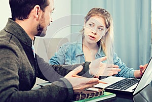 Father and daughter arguing