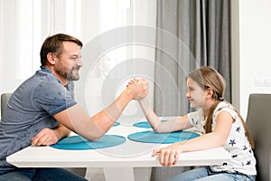 Father and Daughter Armwrestling